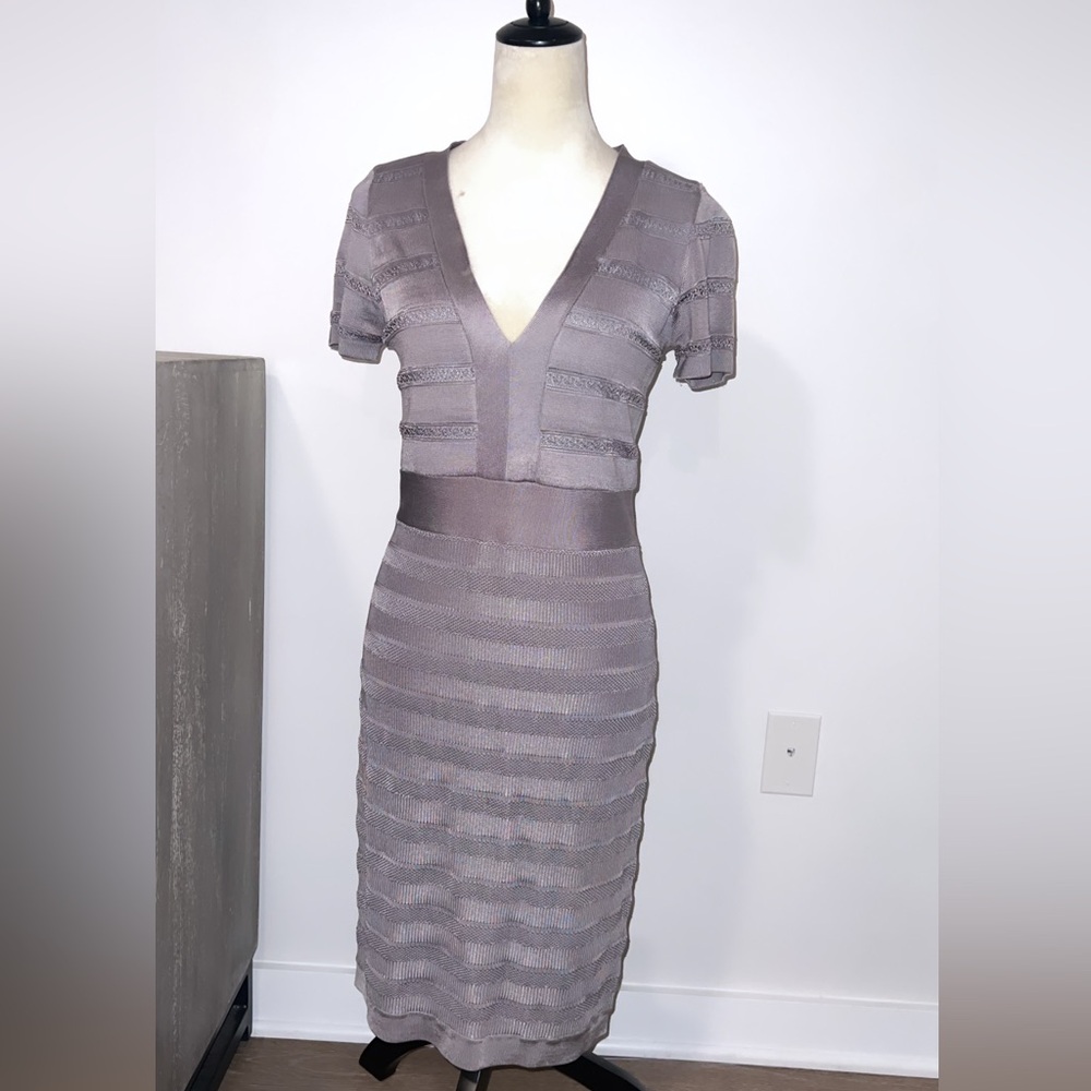French Connection || Summer Spotlight Silver Gray Bandage Dress Size 10